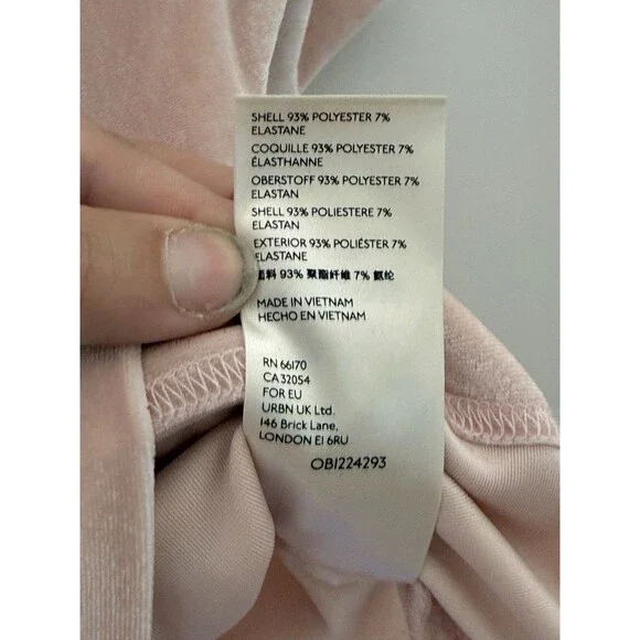 Anthropologie Krisha Velvet Mock Neck Short Sleeve Top Light Pink Blush Women S - Picture 3 of 8